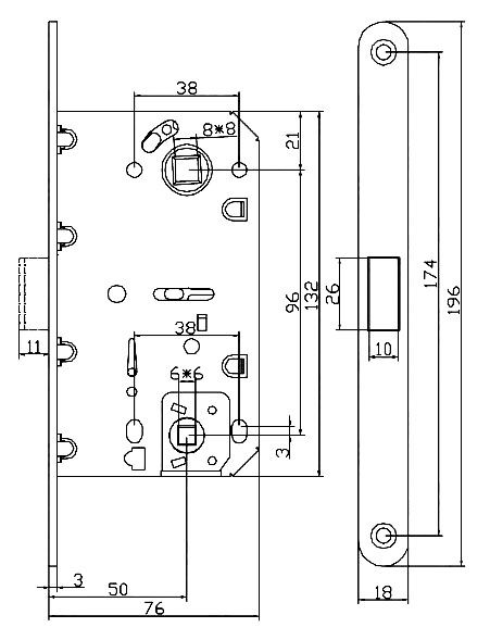 Межкомнатный механизм USK WC MAB410B (Black) Черный 2385 фото