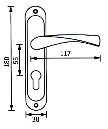 Ручки на планці USK A-55-012 (міжвісь 55мм) нікель 2528 фото